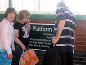 Pupils at Bexhill Station
