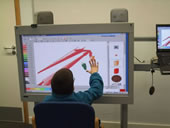 Student using an work board